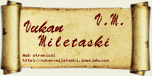 Vukan Miletaški vizit kartica